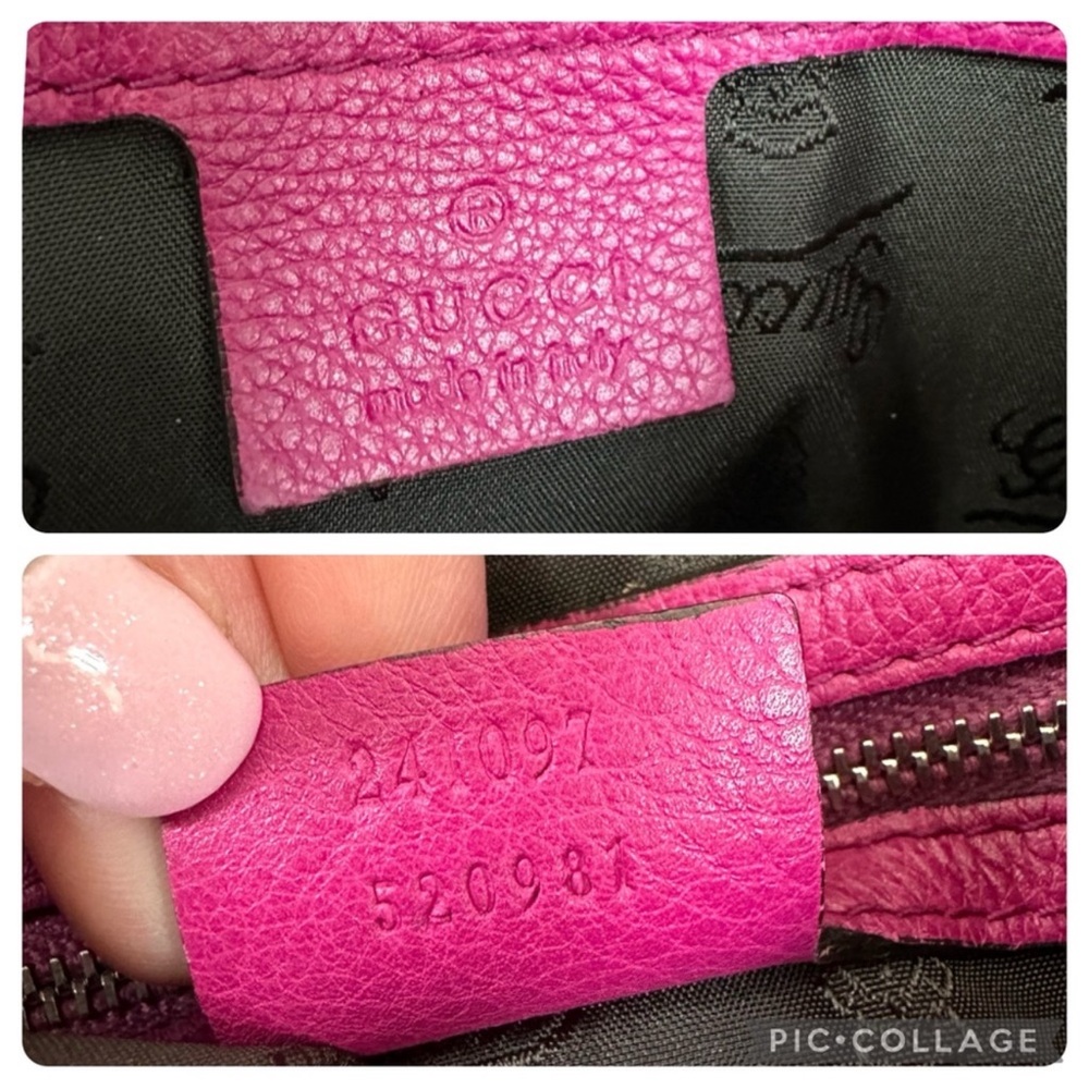 Gucci Gucissima Techno Tag Neoprene & Leather Boston Bag - Vibrant Magenta - Picture 10 of 13